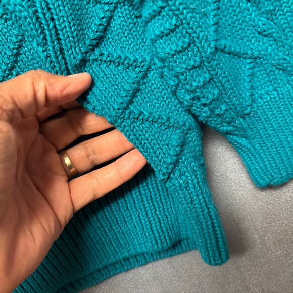 Vintage Alfred Dunner Fisherman Sweater Cable Knit Made in USA Fair Isle Design - Picture 7 of 9